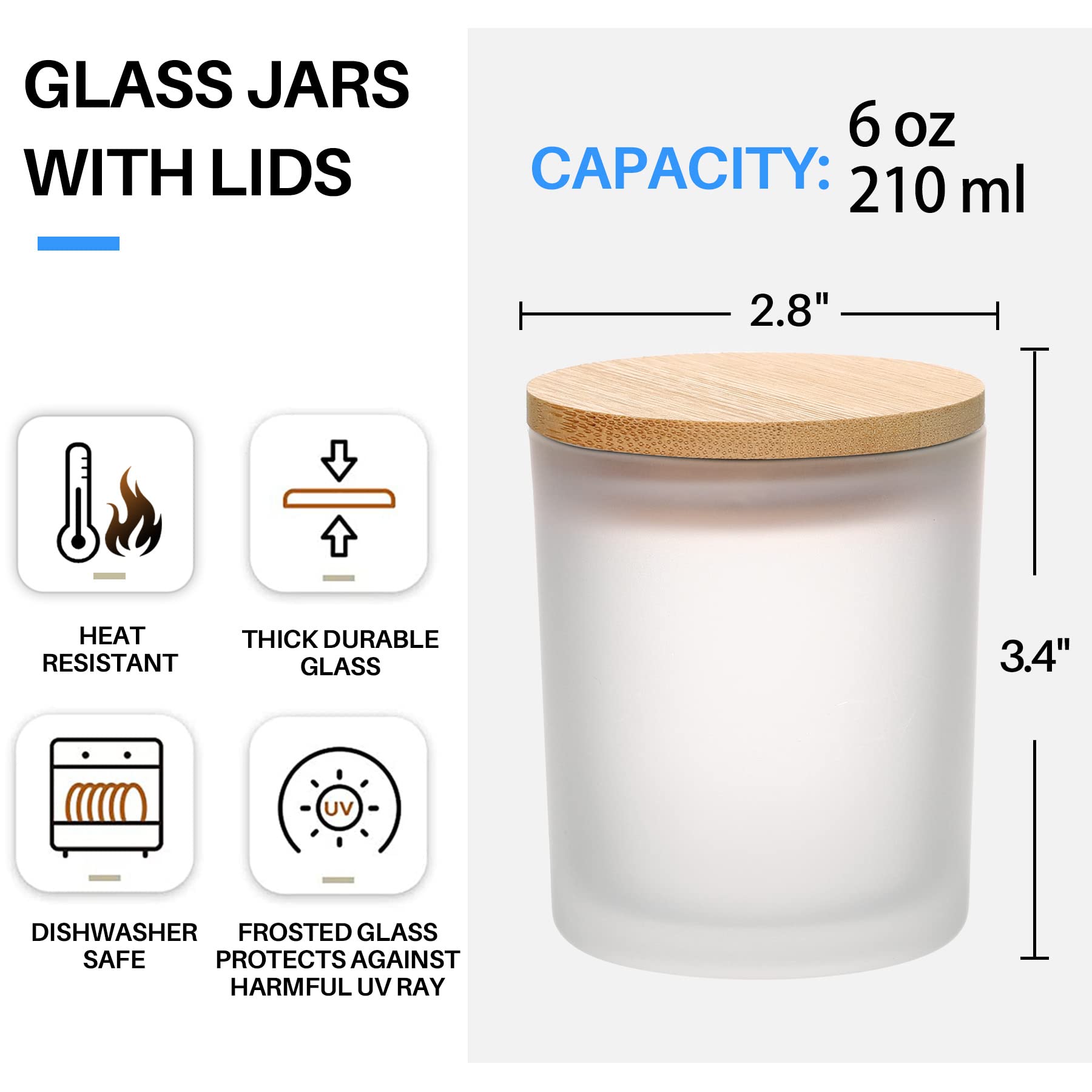 6 шт./упаковка, ёмкость для св – обзор и цена Candle Making Supplies Jars